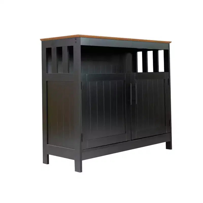 Buffet et vaisselier Emma et Oliver de 102 cm avec étagère de rangement ouverte et meuble de rangement à double porte