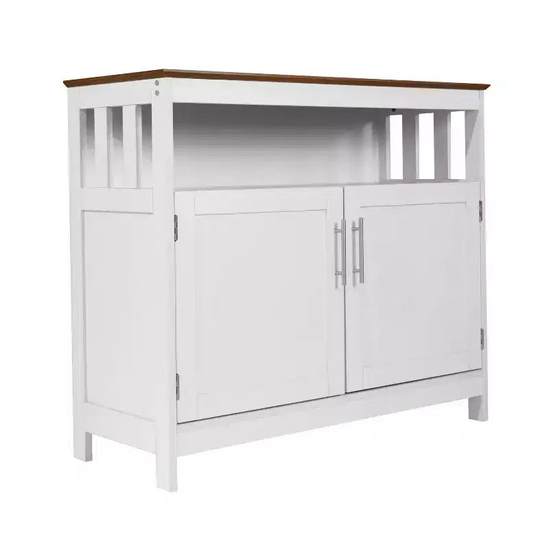 Emma and Oliver 40 Inch Buffet and Sideboard with Open Storage Shelf and Double Door Storage Cabinet