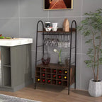 Meuble de rangement industriel pour bouteilles et verres à pied avec étagères ouvertes Costway