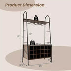 Meuble de rangement industriel pour bouteilles et verres à pied avec étagères ouvertes Costway