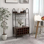 Meuble de rangement industriel pour bouteilles et verres à pied avec étagères ouvertes Costway