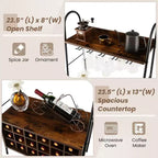 Meuble de rangement industriel pour bouteilles et verres à pied avec étagères ouvertes Costway