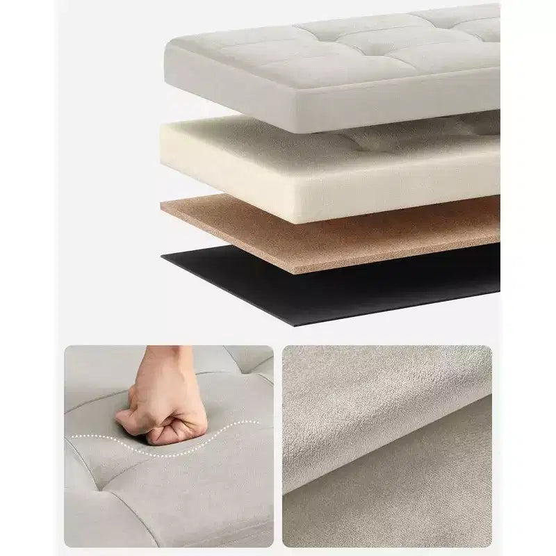SONGMICS Banc de rangement ottoman pliant Repose-pieds avec 2 boîtes de rangement supplémentaires Supporte jusqu'à 300 kg