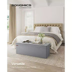 SONGMICS Banc de rangement ottoman pliant Repose-pieds avec 2 boîtes de rangement supplémentaires Supporte jusqu'à 300 kg