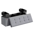 SONGMICS Banc de rangement ottoman pliant Repose-pieds avec 2 boîtes de rangement supplémentaires Supporte jusqu'à 300 kg
