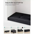SONGMICS Banc de rangement ottoman pliant Repose-pieds avec 2 boîtes de rangement supplémentaires Supporte jusqu'à 300 kg