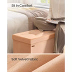SONGMICS Banc de rangement ottoman pliant Repose-pieds avec 2 boîtes de rangement supplémentaires Supporte jusqu'à 300 kg