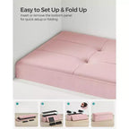 SONGMICS Banc de rangement ottoman pliant Repose-pieds avec 2 boîtes de rangement supplémentaires Supporte jusqu'à 300 kg