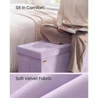 SONGMICS Banc de rangement ottoman pliant Repose-pieds avec 2 boîtes de rangement supplémentaires Supporte jusqu'à 300 kg