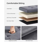 SONGMICS Banc de rangement ottoman pliant Repose-pieds avec 2 boîtes de rangement supplémentaires Supporte jusqu'à 300 kg