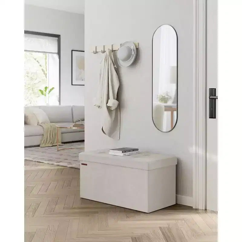 SONGMICS Banc de rangement ottoman pliant Repose-pieds avec 2 boîtes de rangement supplémentaires Supporte jusqu'à 300 kg