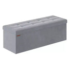 SONGMICS Banc de rangement ottoman pliant Repose-pieds avec 2 boîtes de rangement supplémentaires Supporte jusqu'à 300 kg