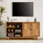 Buffet Adolf de 57 po de largeur, motif chevrons, avec étagères réglables | HULALA HOME