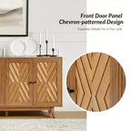 Buffet Adolf de 57 po de largeur, motif chevrons, avec étagères réglables | HULALA HOME