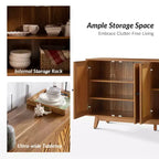 Buffet Adolf de 57 po de largeur, motif chevrons, avec étagères réglables | HULALA HOME
