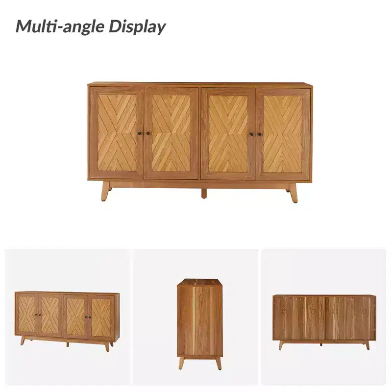 Buffet Adolf de 57 po de largeur, motif chevrons, avec étagères réglables | HULALA HOME