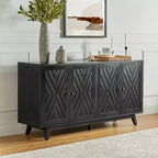 Buffet Adolf de 57 po de largeur, motif chevrons, avec étagères réglables | HULALA HOME