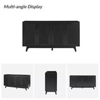 Buffet Adolf de 57 po de largeur, motif chevrons, avec étagères réglables | HULALA HOME