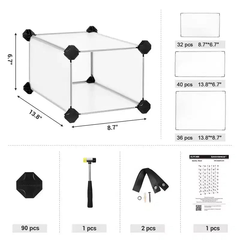 SONGMICS Meuble à chaussures – Organiseur de rangement de chaussures en plastique transparent à 28 compartiments peu encombrant