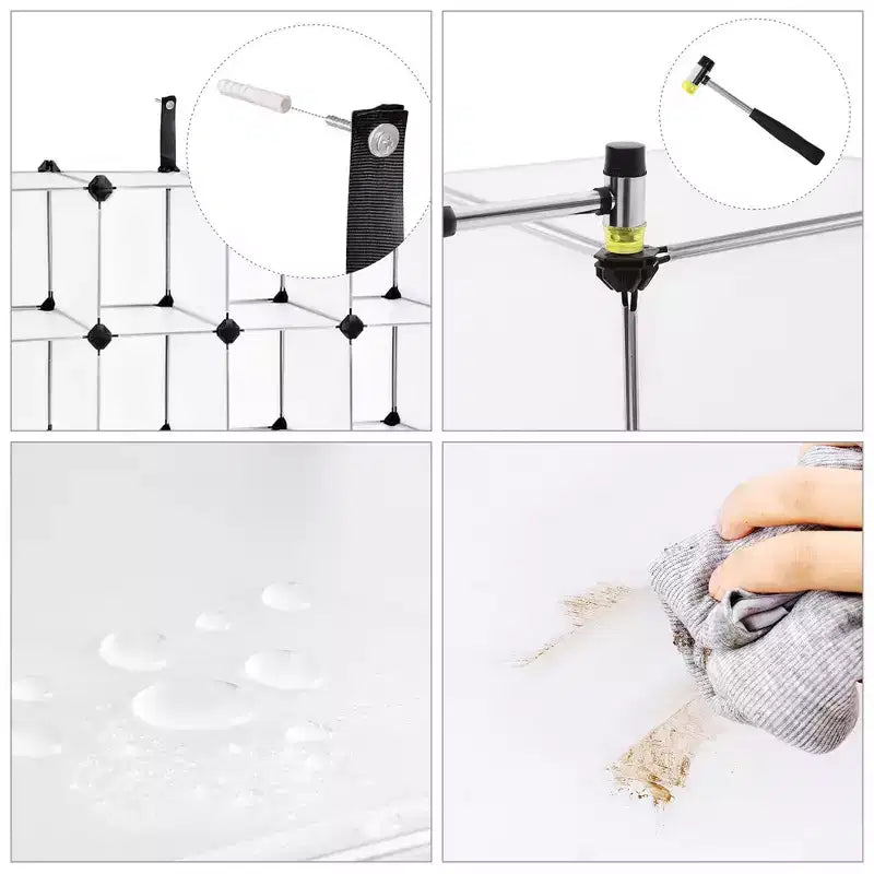 SONGMICS Meuble à chaussures – Organiseur de rangement de chaussures en plastique transparent à 28 compartiments peu encombrant