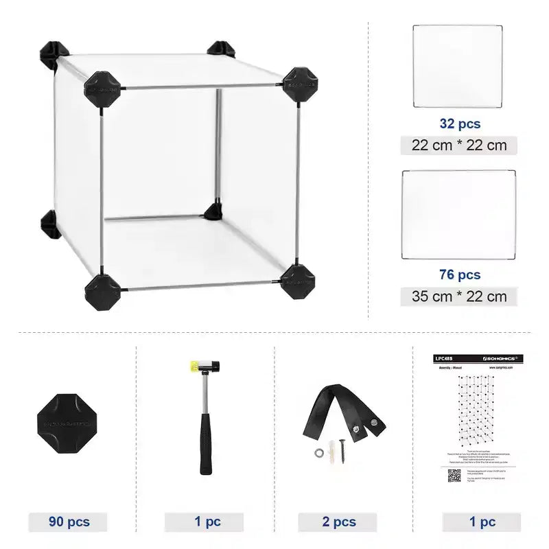 SONGMICS Meuble à chaussures – Organiseur de rangement de chaussures en plastique transparent à 28 compartiments peu encombrant
