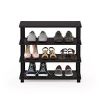 Furinno Étagère à Chaussures à 3/4 Niveaux, Tour Multifonctionnelle, Organisateur de Rangement pour Salle de Bain, Salon et Entrée, Expresso/Noir