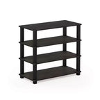 Furinno Étagère à Chaussures à 3/4 Niveaux, Tour Multifonctionnelle, Organisateur de Rangement pour Salle de Bain, Salon et Entrée, Expresso/Noir