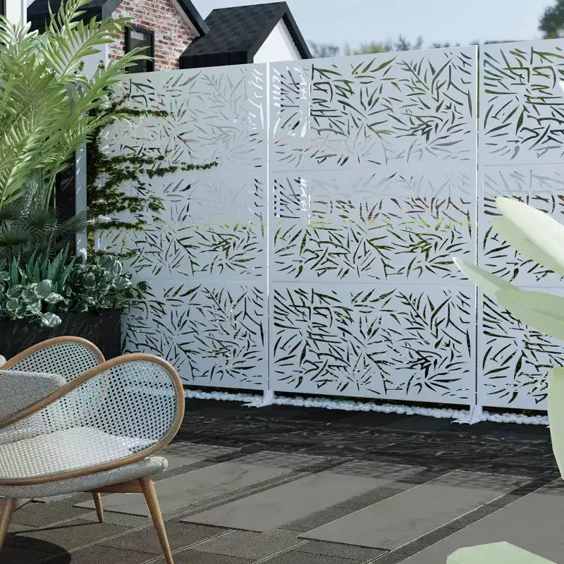 Paravent d'extérieur en métal Dovelina Autoportant Écrans décoratifs pour patio