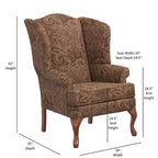 Fauteuil d'appoint traditionnel à oreilles Comfort Pointe Paisley