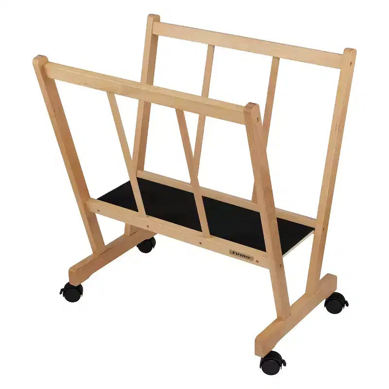 Présentoir à grandes impressions en bois Firenze de Creative Mark avec roulettes – Idéal pour exposer des toiles, des œuvres d'art, des estampes, des panneaux, des affiches, des expositions d'art, et pour le rangement