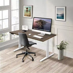 Mount-It! Bureau électrique assis-debout à double moteur avec plateau de 55", Adrift et blanc