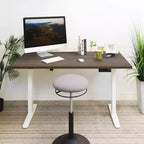 Mount-It! Bureau électrique assis-debout à double moteur avec plateau de 55", Adrift et blanc