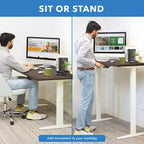 Mount-It! Bureau électrique assis-debout à double moteur avec plateau de 55", Adrift et blanc