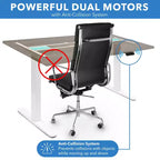 Mount-It! Bureau électrique assis-debout à double moteur avec plateau de 55", Adrift et blanc