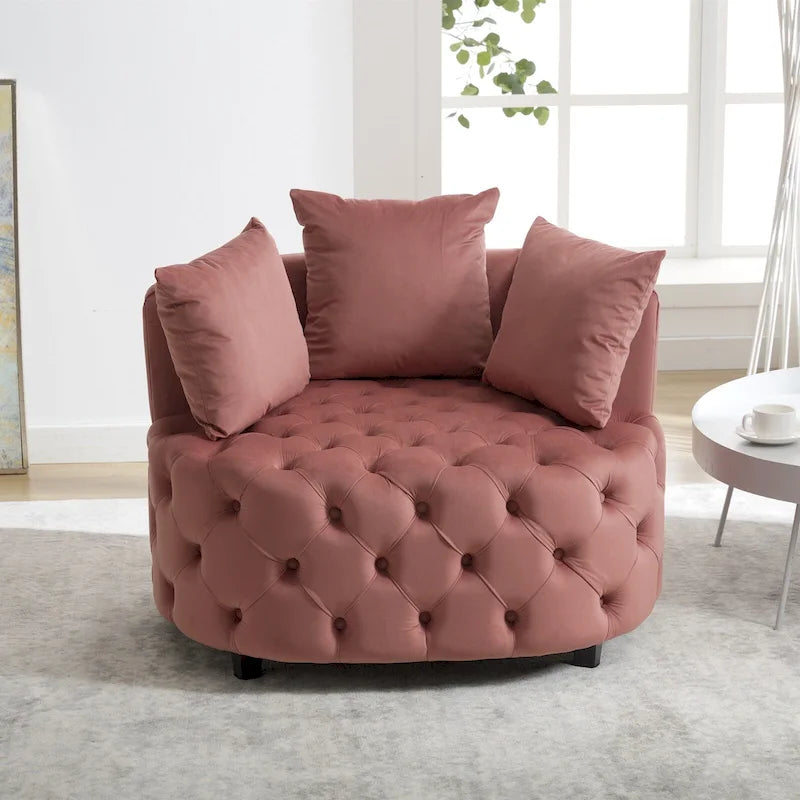 Fauteuil d'appoint tonneau classique pour un espace de vie moderne et décontracté