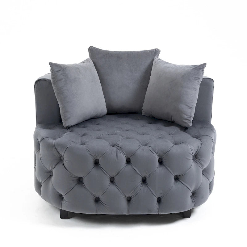 Fauteuil d'appoint tonneau classique pour un espace de vie moderne et décontracté