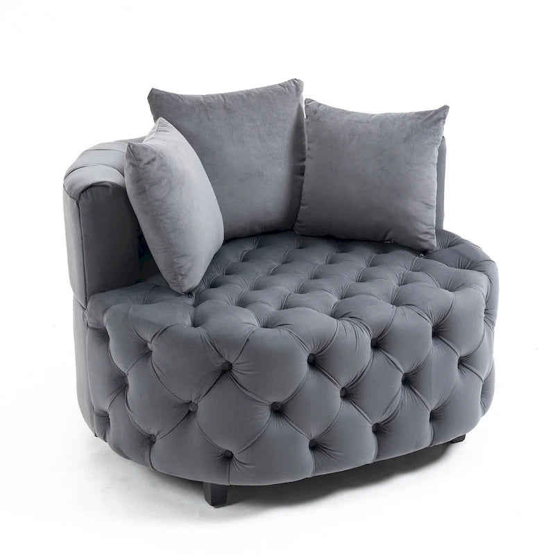 Fauteuil d'appoint tonneau classique pour un espace de vie moderne et décontracté