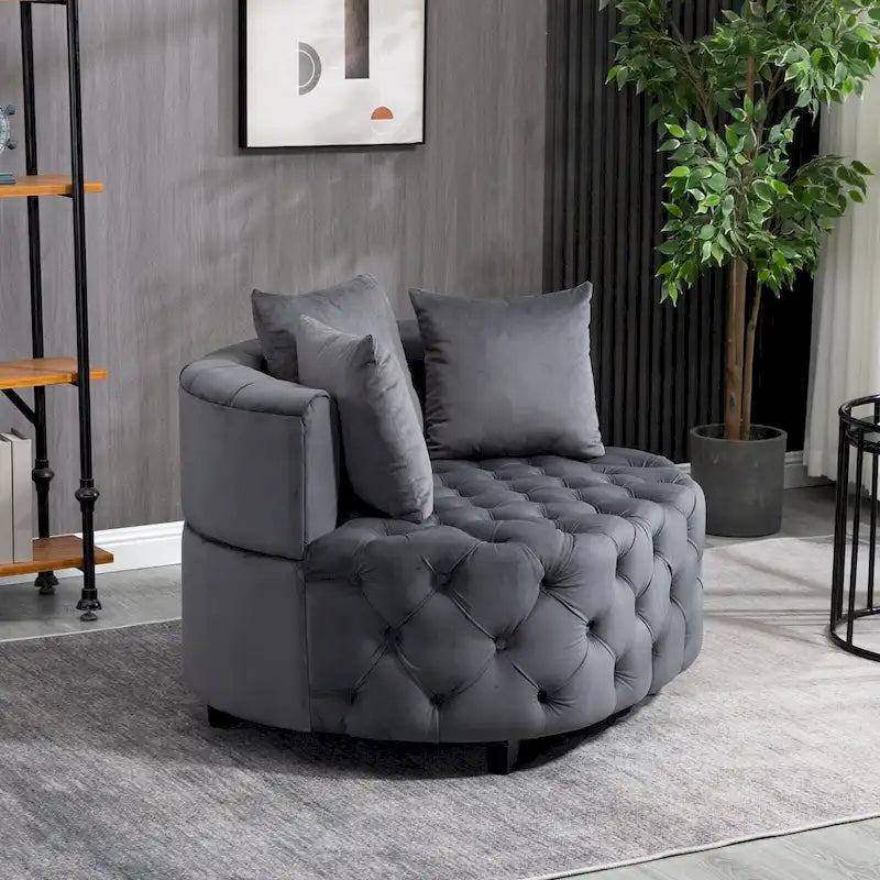 Fauteuil d'appoint tonneau classique pour un espace de vie moderne et décontracté