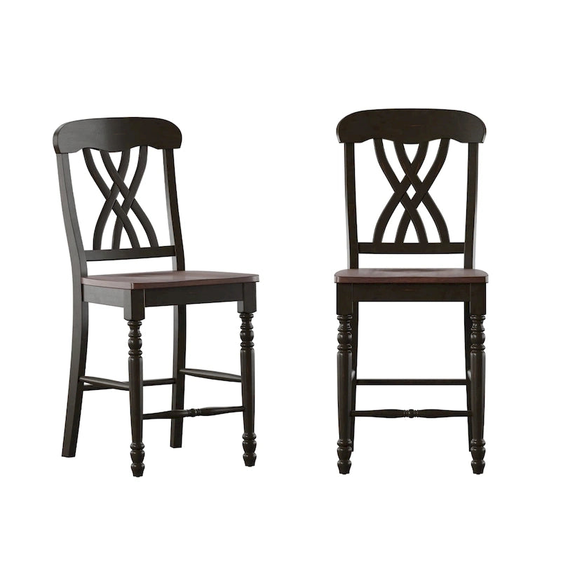 Chaises de comptoir bicolores (lot de 2)