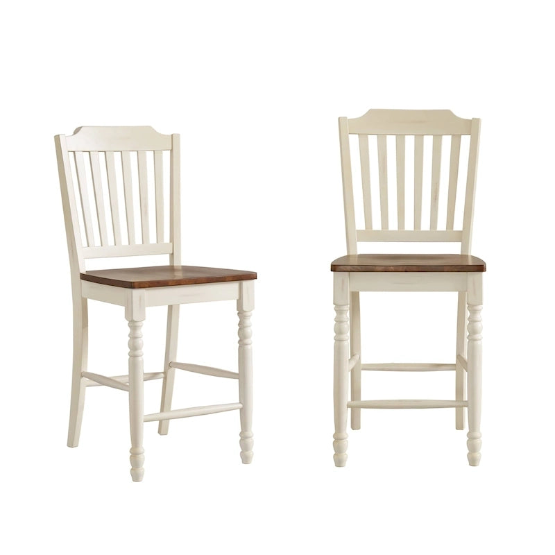 Chaises de comptoir bicolores (lot de 2)