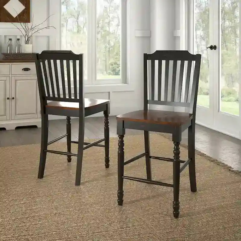 Chaises de comptoir bicolores (lot de 2)