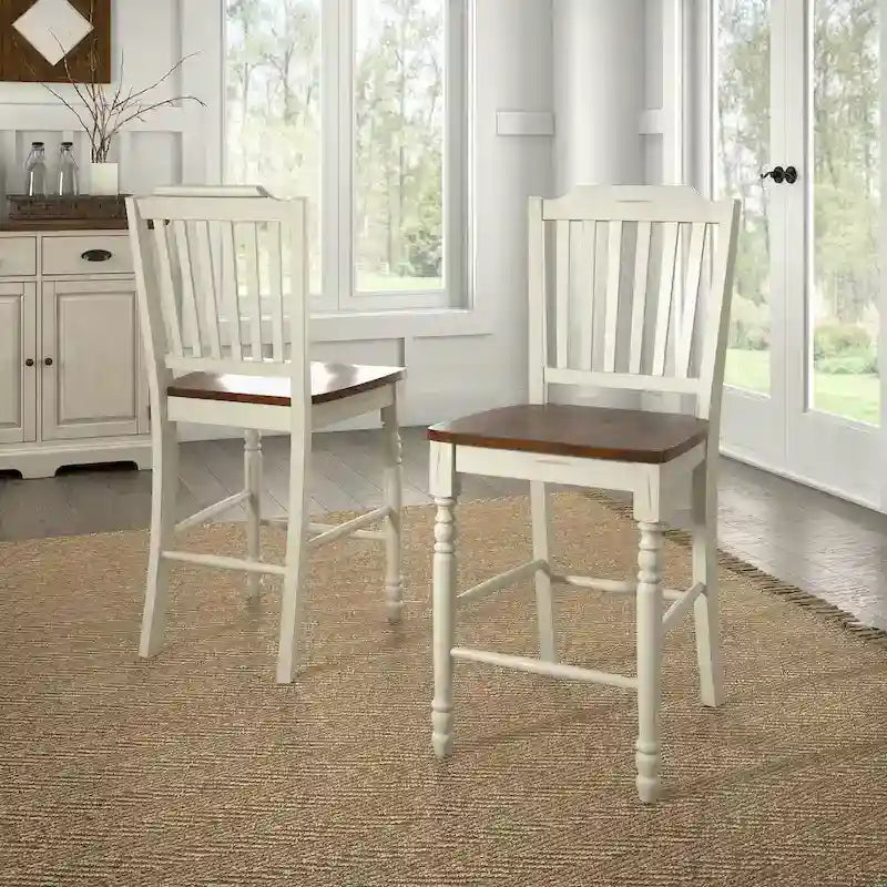 Chaises de comptoir bicolores (lot de 2)