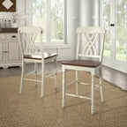 Chaises de comptoir bicolores (lot de 2)