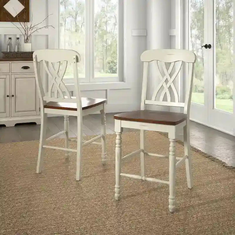 Chaises de comptoir bicolores (lot de 2)