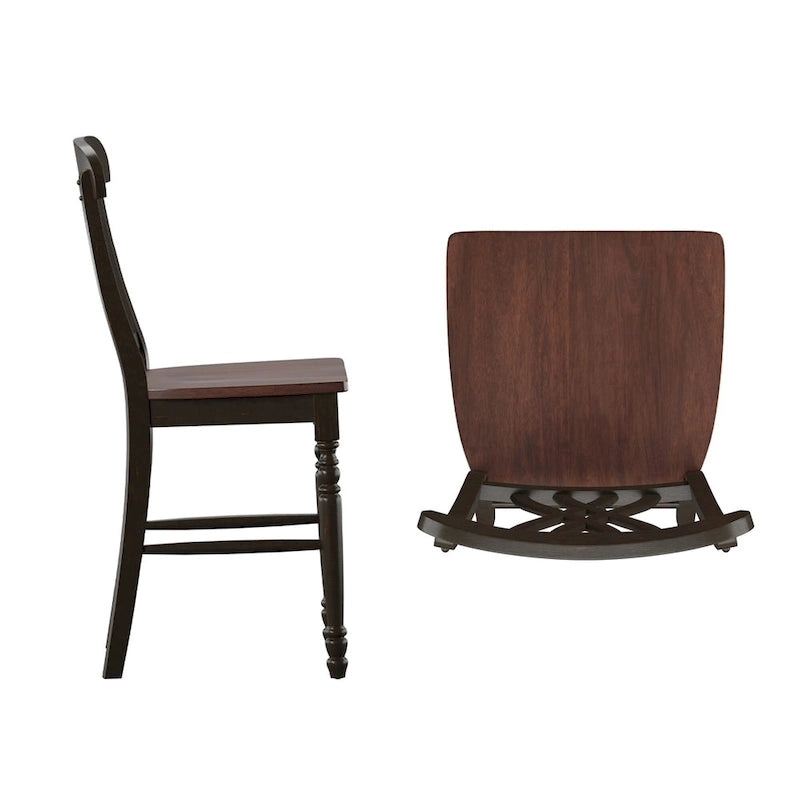 Chaises de comptoir bicolores (lot de 2)