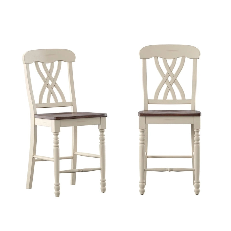 Chaises de comptoir bicolores (lot de 2)