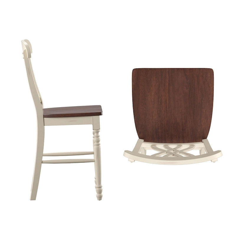 Chaises de comptoir bicolores (lot de 2)