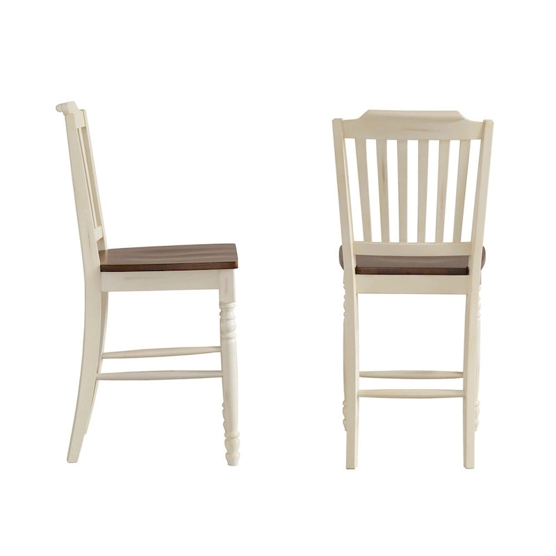 Chaises de comptoir bicolores (lot de 2)