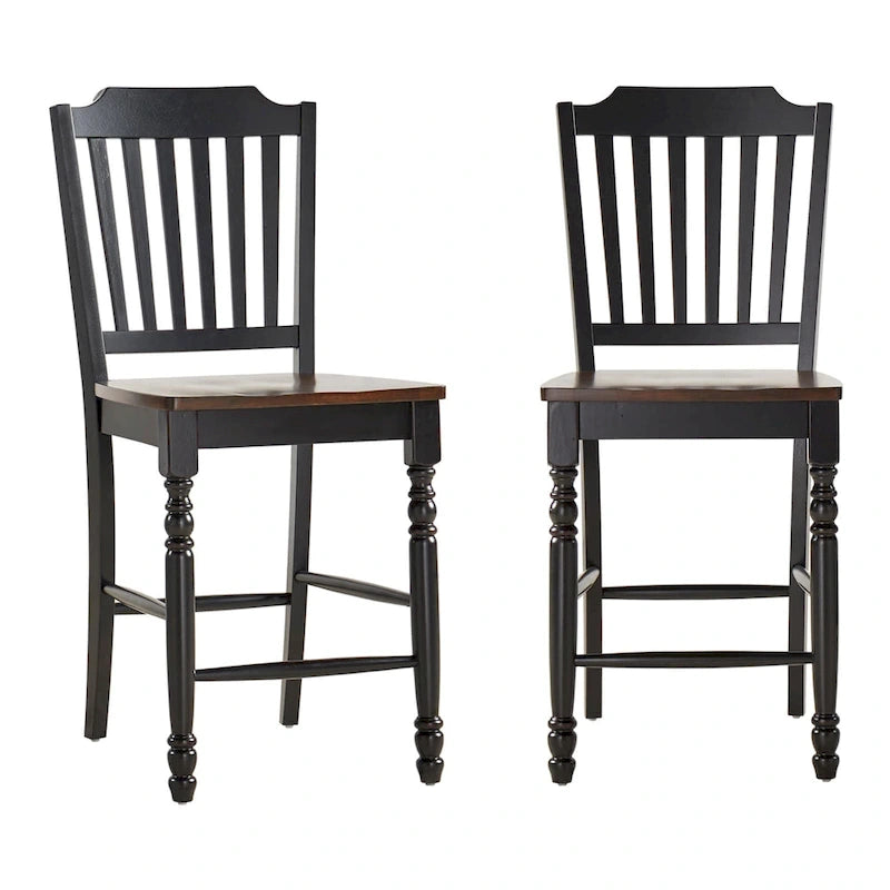 Chaises de comptoir bicolores (lot de 2)