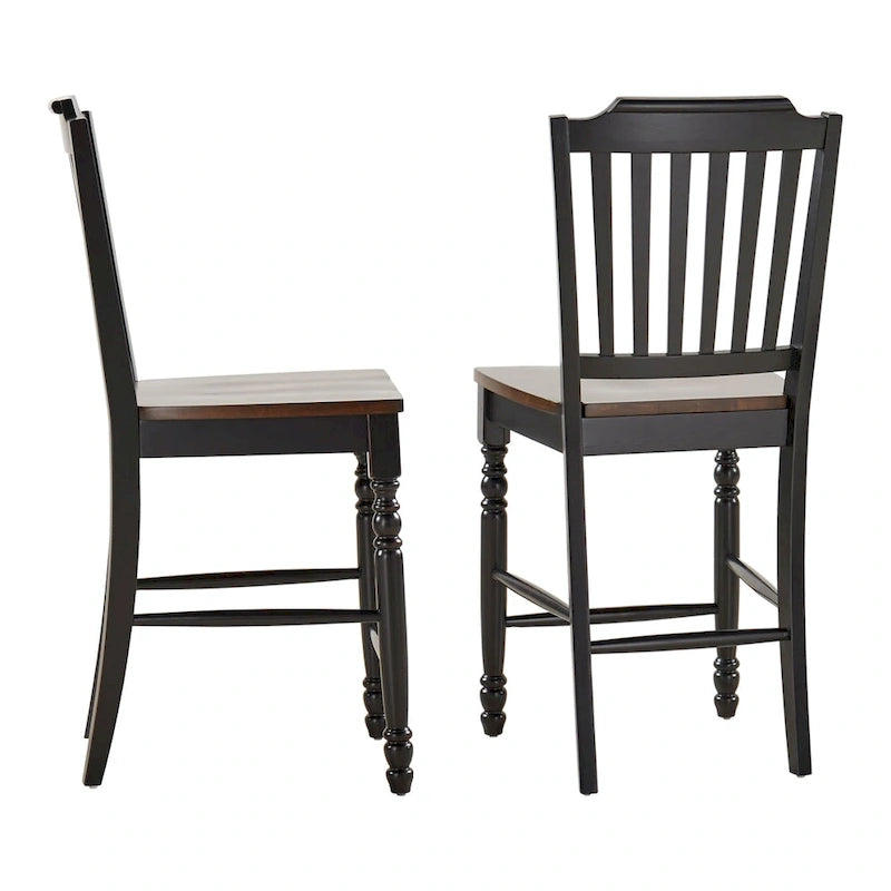 Chaises de comptoir bicolores (lot de 2)
